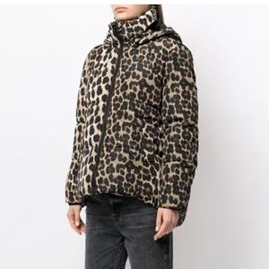 Rhea Apparis Leopard Puffer New with Tags Size S